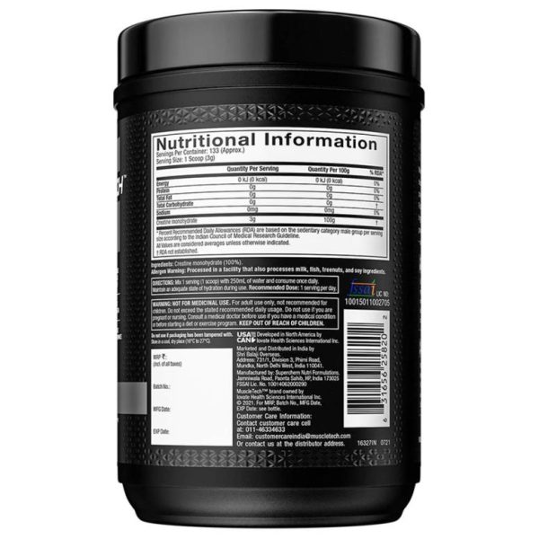 MuscleTech Platinum 100% Creatine, 0.88 lb, Unflavoured 133 Servings - Image 2