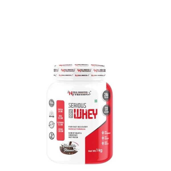 Animal Booster Nutrition Serious Whey Protein | 24g  Muscle Support & Recovery (Chocolate Flavor, 1kg)