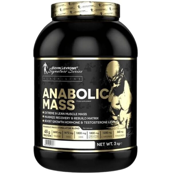 Kevin Levrone ANABOLIC MASS Gainer - New Generation Mass Gainer with Protein Complex, Carbohydrates, Creatine - 100g Serving, 3kg, Chocolate Flavor - For High-Intensity Exercise