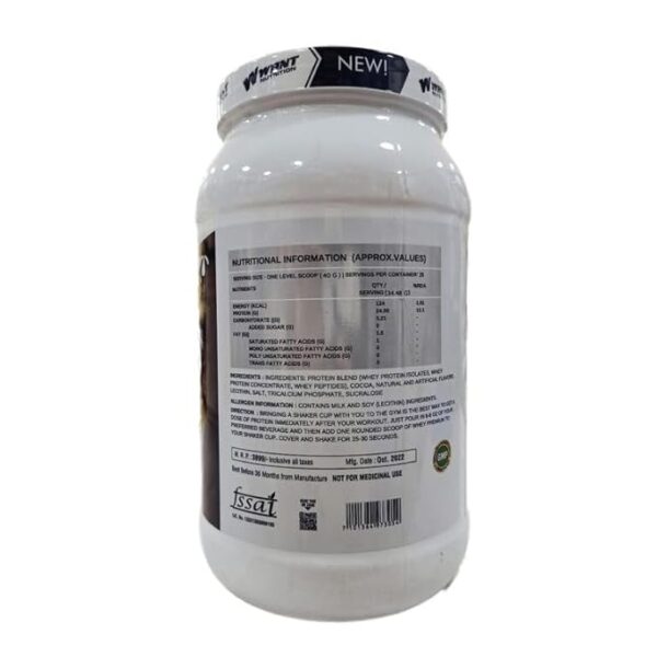 WANT Nutrition Whey Protein | Kesar Pista | 1kg - Image 2