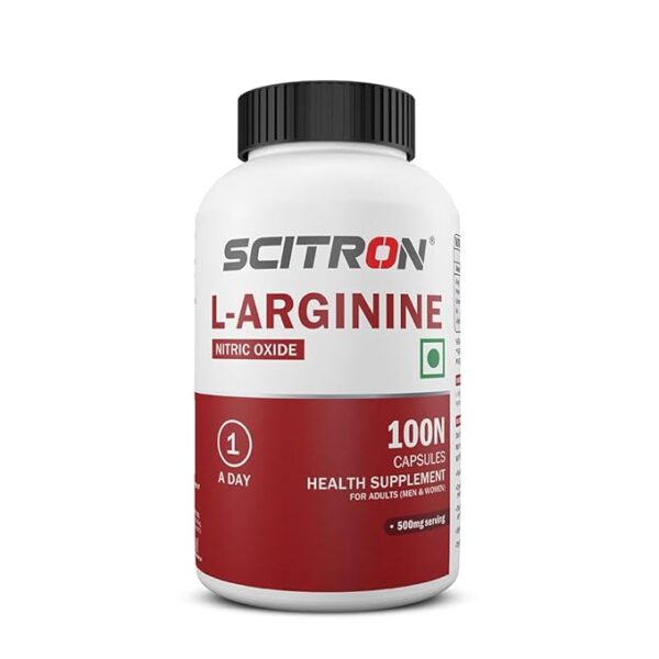 Scitron L-Arginine Tablets ( Boost Nitric Oxide, Muscle Pump, & Recovery)- 100 veg capsules