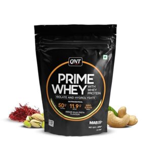 QNT Prime Whey Protein Powder | Kesar Kaju Pista, 500g