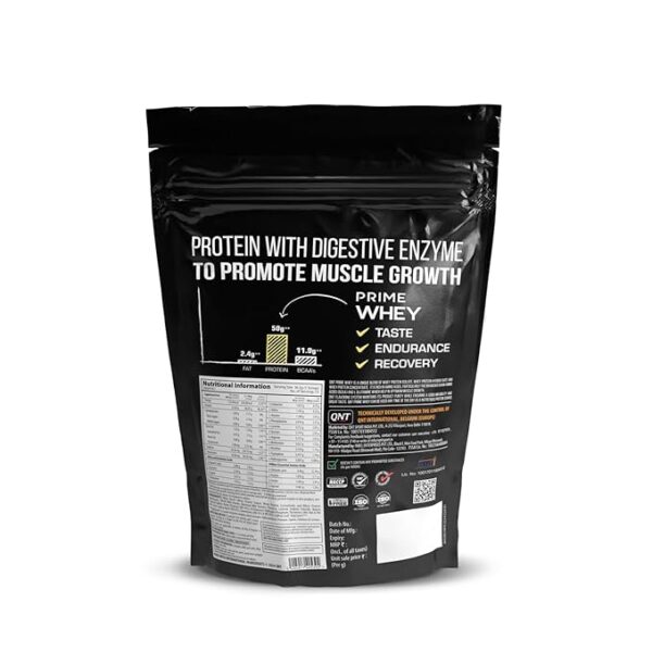 QNT Prime Whey Protein Powder | Kesar Kaju Pista, 500g - Image 2