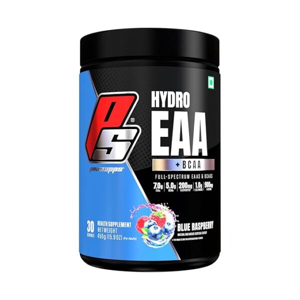 PS PROSUPPS Hydro EAA +BCAA Energy Drink for Recovery  Electrolytes, L-Glutamine, L-Arginine - 450g (Blue Raspberry)