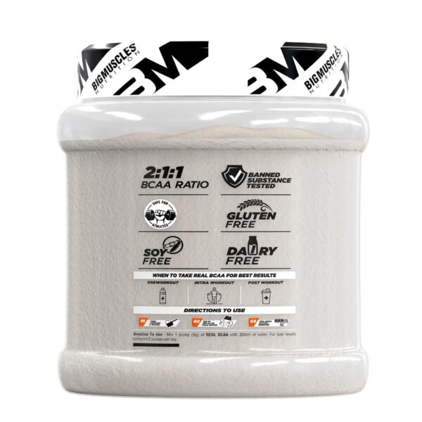 Bigmuscles Nutrition Real BCAA with Electrolytes [50 Servings, Green Apple] - Image 2