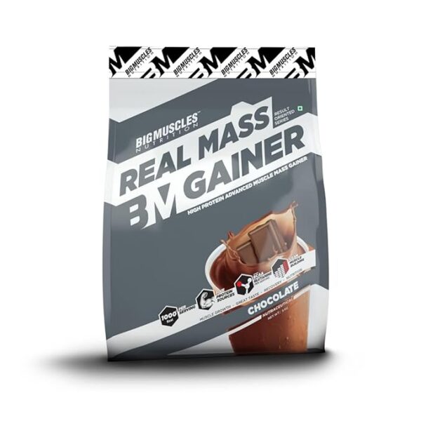 Bigmuscles Nutrition Real Mass Gainer [5Kg, Malt Chocolate]