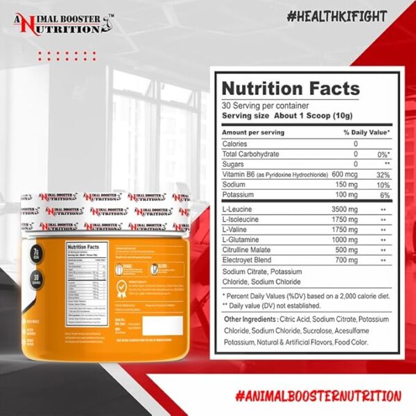 Animal Booster Nutrition BCAA Fast Muscle Recovery  (Watermelon, 300 GM) - Image 3