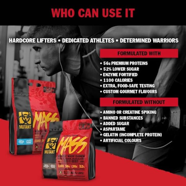 Mutant Mass Muscle Mass Gainer - 2.27 kg (Triple Chocolate) - Image 2