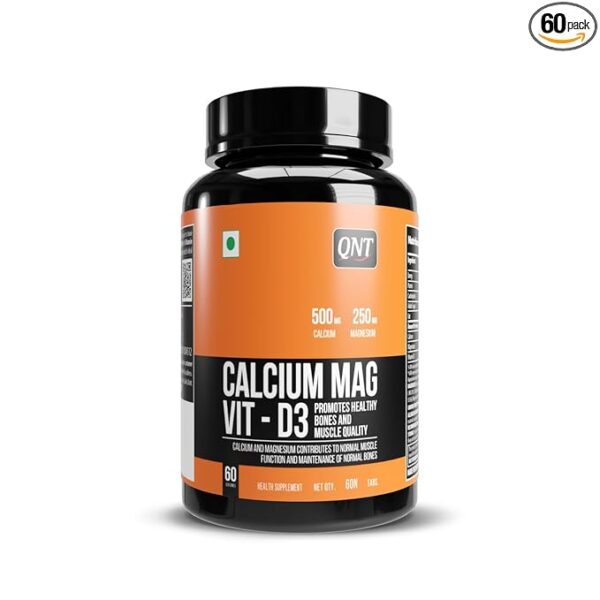 QNT Calcium Magnesium D3 |  for Strong Bones, Muscles & Nerves | 60 Tablets