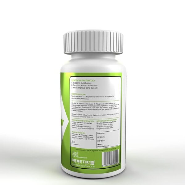 Genetic Nutrition CLA Conjugated Linoleic Acid 80% | 60 Veg Softgel Capsules - Image 2