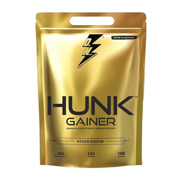 Divine Nutrition Hunk Gainer 5 Kg, Kesar Badam