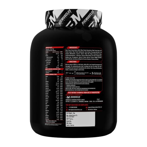 Bigmuscles Nutrition Mamoth Gainer Powder [Belgian Chocolate, 3Kg] - Image 2