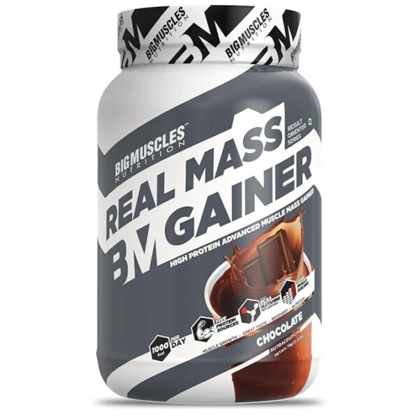 Bigmuscles Nutrition Real Mass Gainer [ Rich Chocolate]1000 grams