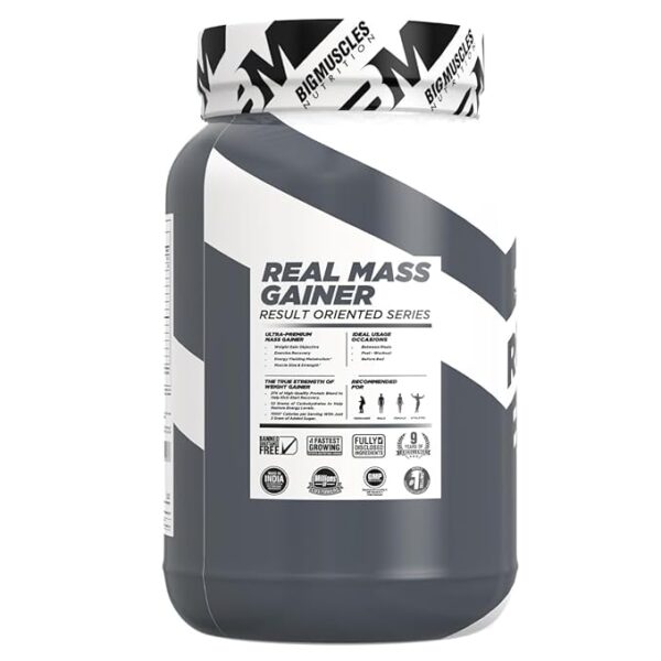Bigmuscles Nutrition Real Mass Gainer [ Rich Chocolate]1000 grams - Image 3