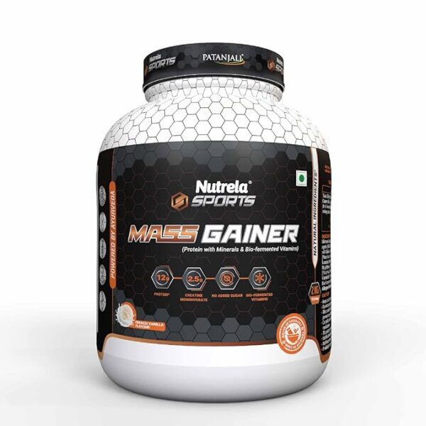 Nutrela Sports Mass Gainer-2KG (Vanilla Ice Cream)