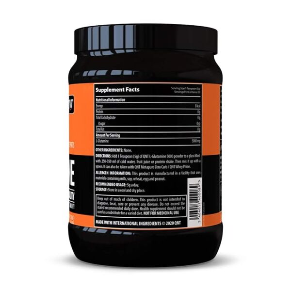 QNT L-Glutamine 5000| Muscle Recovery & Boost Immunity| 250g | 50 Servings - Image 3