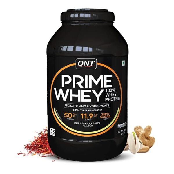 QNT Prime Whey Protein Powder | Kesar Kaju Pista, 2 Kg