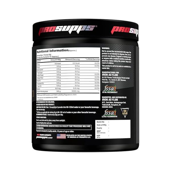 PS PROSUPPS Creatine Monohydrate Pre workout  Supplement  for Men and Women Unflavoured, 200g - Image 2