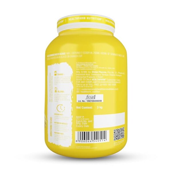 Healthfarm Hydro Gain Mass Gainer | (Flavour-Strawberry Banana-3kg-6.6 lbs) - Image 3