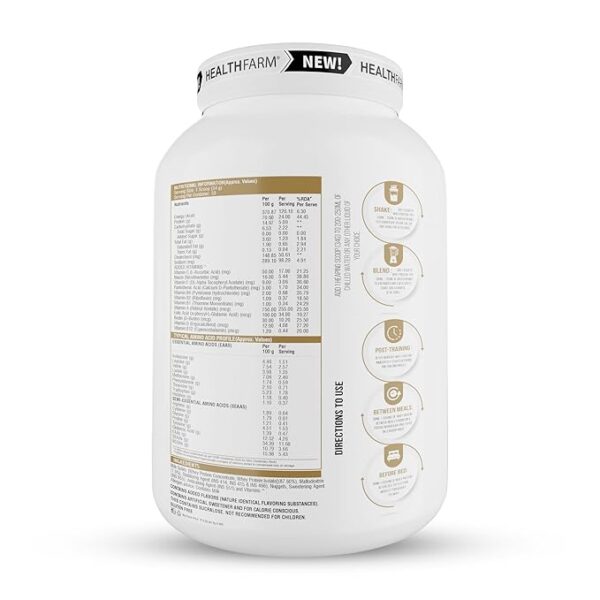 HEALTHFARM Whey Protein Plus With Added Vitamins|58 SERVINGS|24 G Protein Per Serving - Image 2