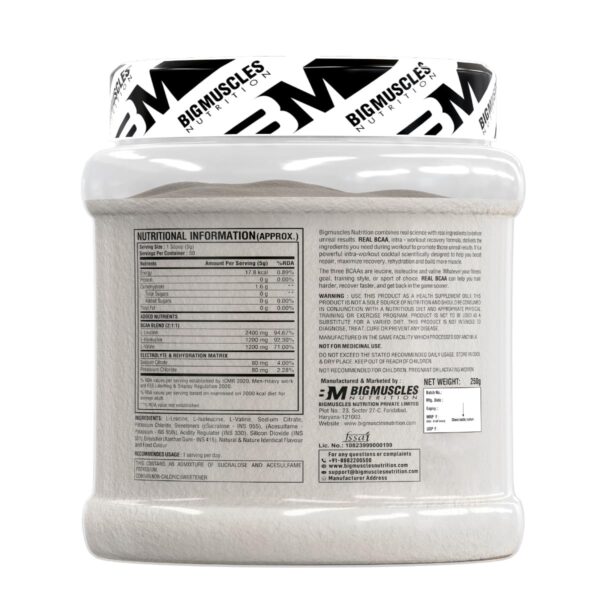 Bigmuscles Nutrition Real BCAA with Electrolytes [50 Servings, Green Apple] - Image 3