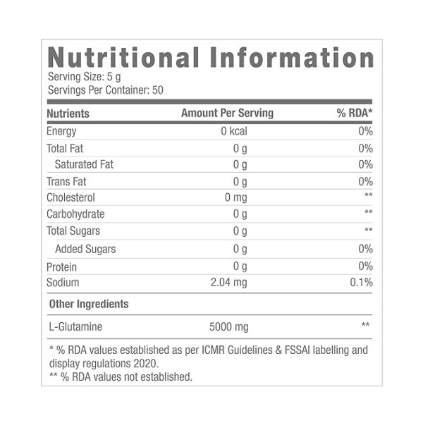 GNC Pro Performance L-Glutamine  | 250 gm | 50 Servings | - Image 3