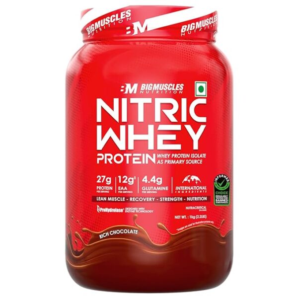 Bigmuscles Nutrition Nitric Whey protein Rich Chocolate | 1Kg