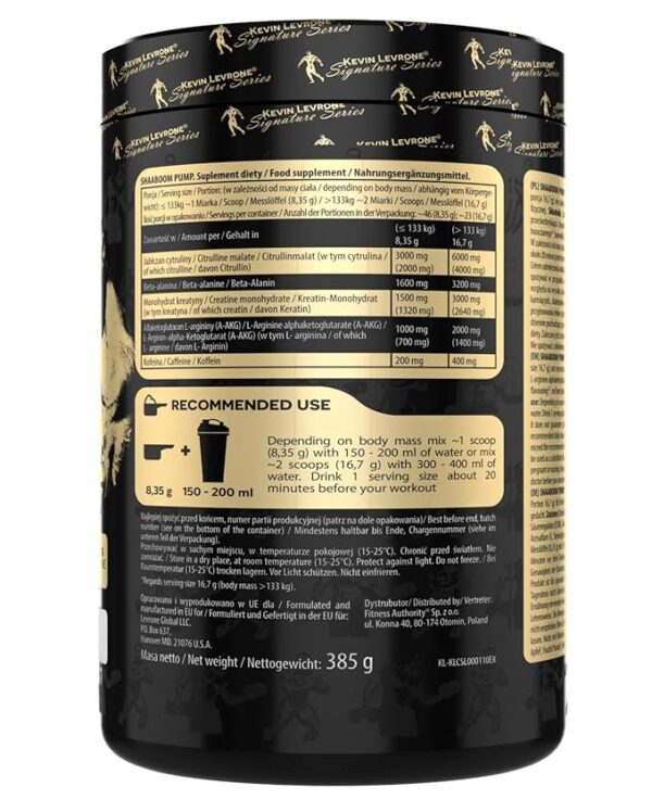 Kevin Levrone Signature Series Shaboom Pump pre workout (385 g, Orange) - Image 2