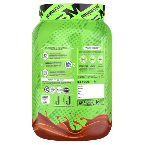Bigmuscles Nutrition Body Fuel Hardcore Mass Gainer (1kg, Chocolate Eclair) - Image 2