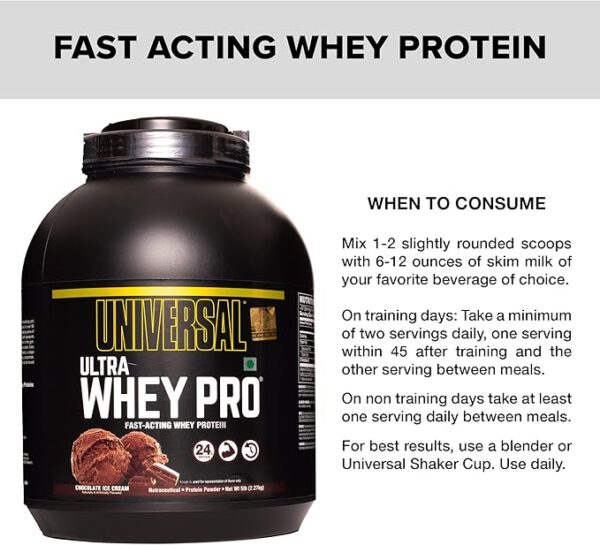 Universal Nutrition Ultra Whey Protein (5lb/2.27kg, Chocolate Ice Cream), - Image 3