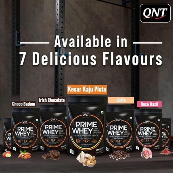 QNT Prime Whey Protein Powder | Kesar Kaju Pista, 500g - Image 3