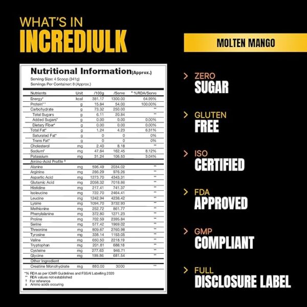 PS PROSUPPS Incredibulk Premium Weight Gainer Protein  2.7kg (Molten Mango) - Image 3