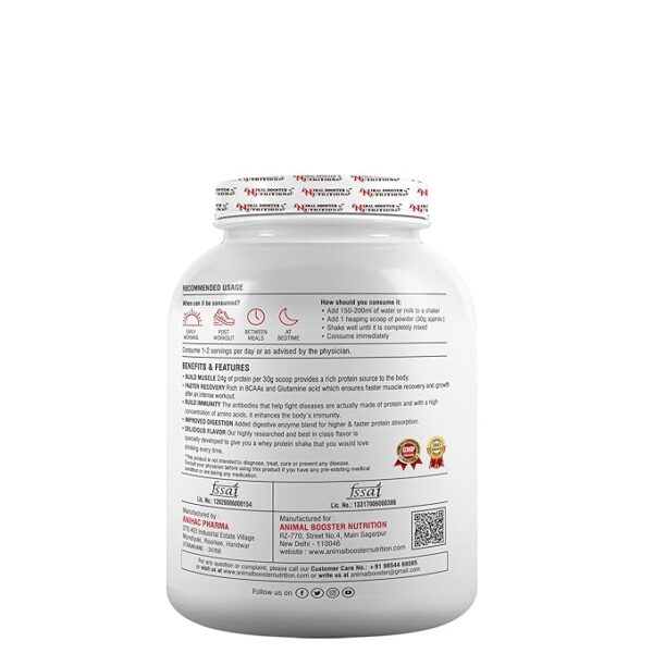 Animal Booster Nutrition Serious Whey Protein  Muscle Support & Recovery (Malai Kulfi, 2kg) - Image 3