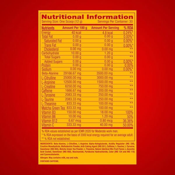 GNC Pro Performance Pre-Workout | 360 gm | 30 Servings | - Image 3