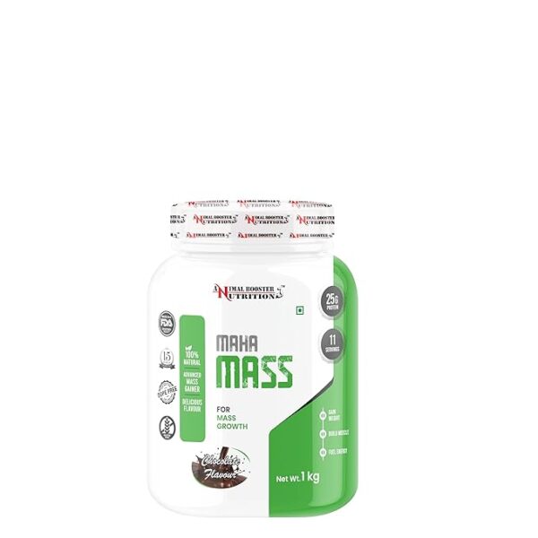 Animal Booster Nutrition Maha Mass Gainer  (Chocolate Flavor) (11Servings/1KG)