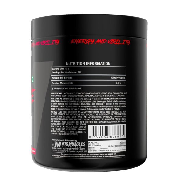 Bigmuscles Nutrition Creatine [155g, 50 Servings]|Sex On The Beach | - Image 2