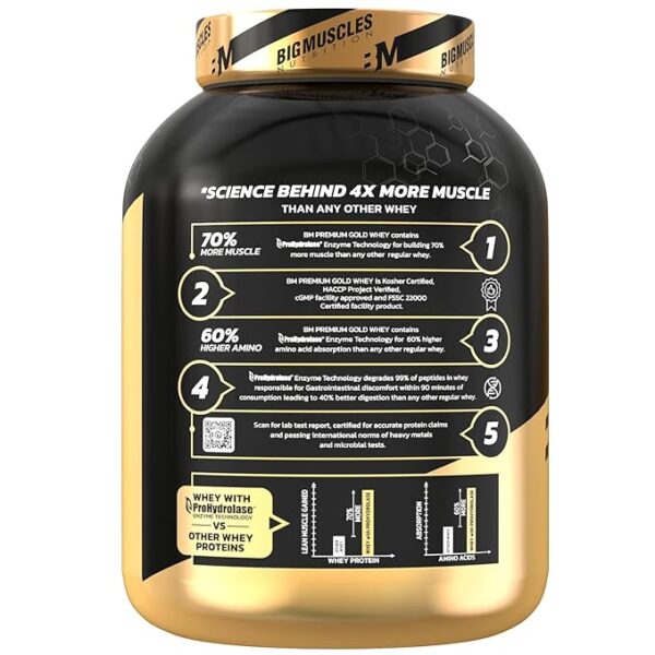 Bigmuscles Nutrition Premium Gold Whey [2Kg] [Cookie & Cream] - Image 3