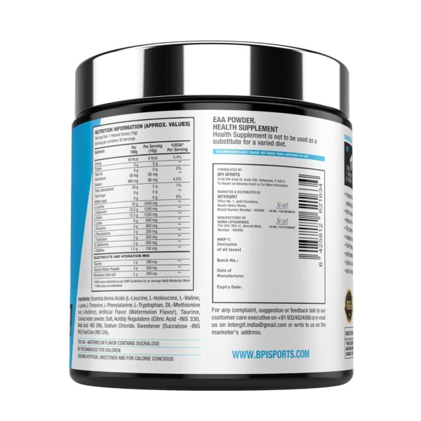 BPI Essential Aminos  – Recovery, Muscle Growth  30 Servings – 300 gm - Image 2
