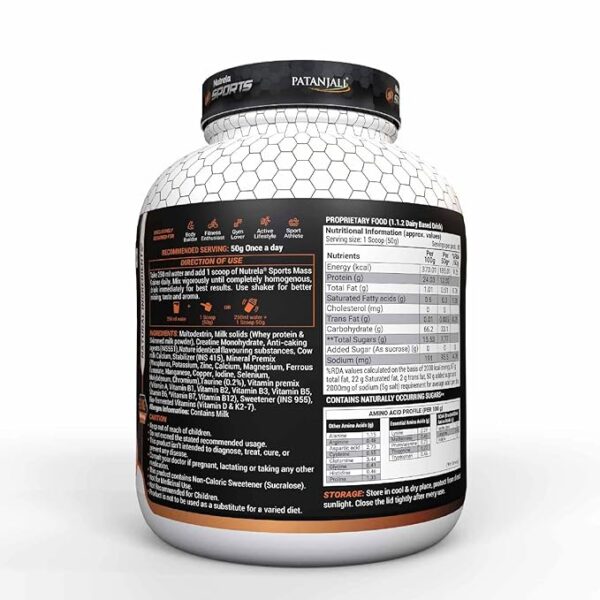 Nutrela Sports Mass Gainer-2KG (Vanilla Ice Cream) - Image 3