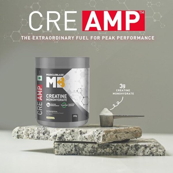 MuscleBlaze Creatine Monohydrate CreAMP, 250 g (0.55 lb) - Image 4