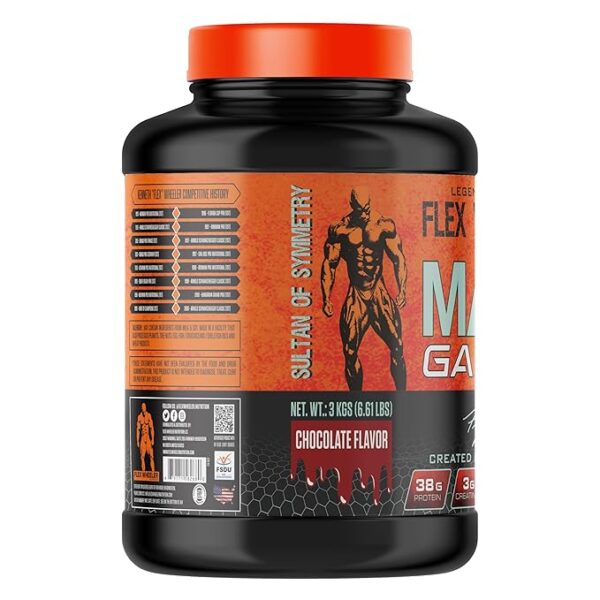 Flex Wheeler Nutrition Mass Gainer | Chocolate Flavor | 3kg, 6.61lbs - Image 3