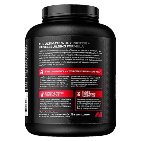 MuscleTech Nitro-Tech Whey Protein, 1.81kg (4lbs) - Image 2