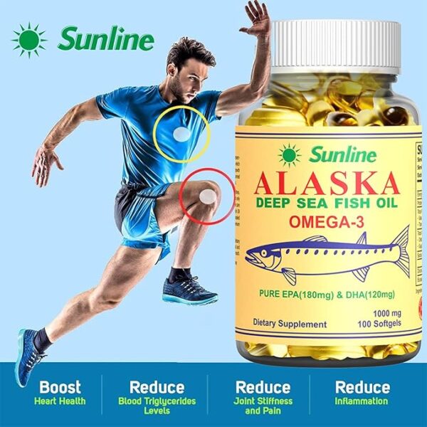 Sunline Alaska Omega-3 | Deep Sea Fish Oil | 1000Mg,100 Softgels - Image 2