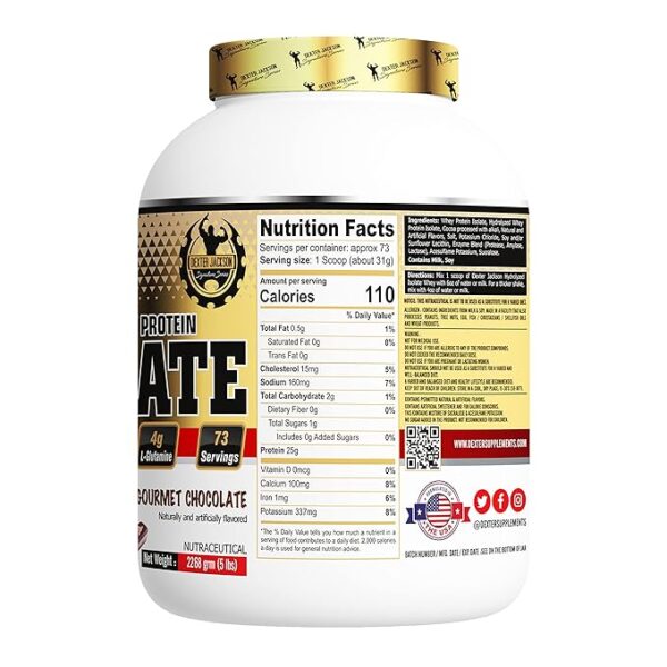 Dexter Jackson Signature Series Isolate Hydrolyzed Whey Protein 2268G (5 Lbs) - 73 Servings - Image 2