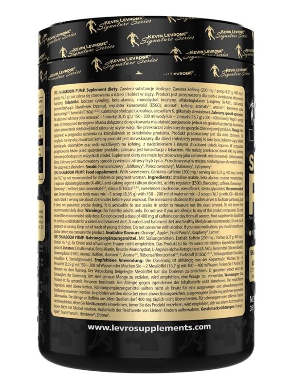 Kevin Levrone Signature Series Shaboom Pump pre workout (385 g, Orange) - Image 3