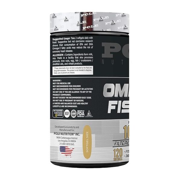 Pole Nutrition Omega-3 Fish Oil 1000mg - 120 Softgels | - Image 2