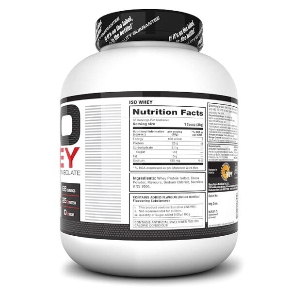 Labrada 100% Whey Isolate 4.4 lbs/2kg (Chocolate) ( 25g Protein, 66 Servings) - Image 2