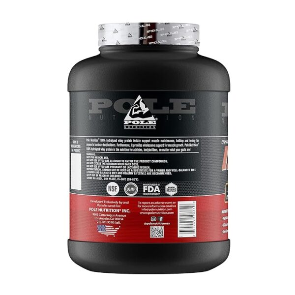 Pole Nutrition Isolate 100% | Chocolate Flavor | 5 lbs, 2268g 76 Servings - Image 3