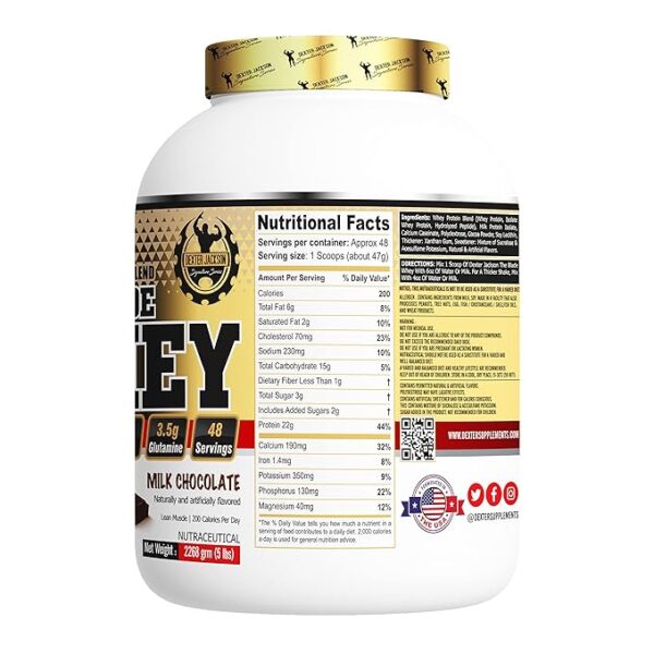 Dexter Jackson The Blade Whey Protine| Milk Chocolate Flavor | 5 lbs 2268g - Image 3