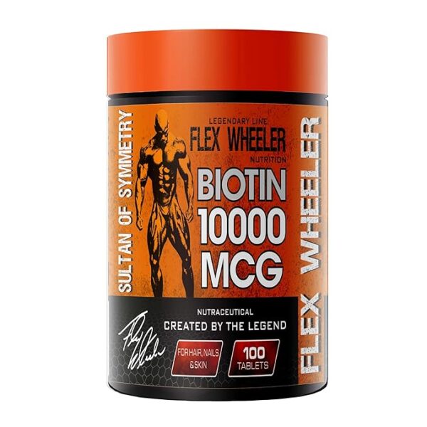Flex Wheeler Nutrition Biotin 10000 MCG  100 Tablets